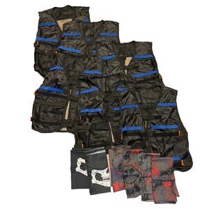 6 Toy Kids Soft Dart Tactical Black Vests With Face Mask Balaclava